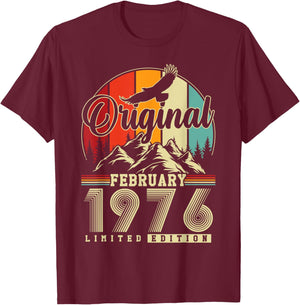 Original February 1976 Vintage 50th Birthday Gift T-Shirt - T-Shirt | Maroon