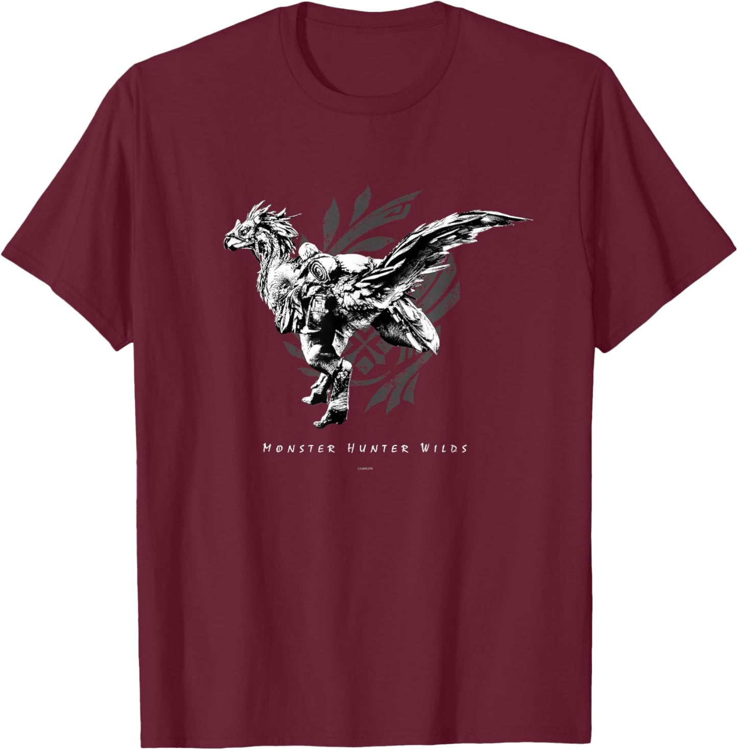 Monster Hunter Wilds Seikret T-Shirt - T-Shirt | Maroon