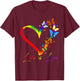 Love LGBTQ Lesbian Gay Pride Ally Rainbow Men Women Kids T-Shirt - T-Shirt | Maroon