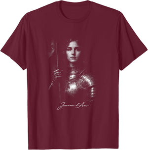 Jeanne d'arc Guerrier Médiéval Héros Français T-Shirt - T-Shirt | Maroon