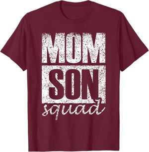 Mum Son Squad Sons Mother's Day Matching Mother Son Mum T-Shirt - T-Shirt | Maroon