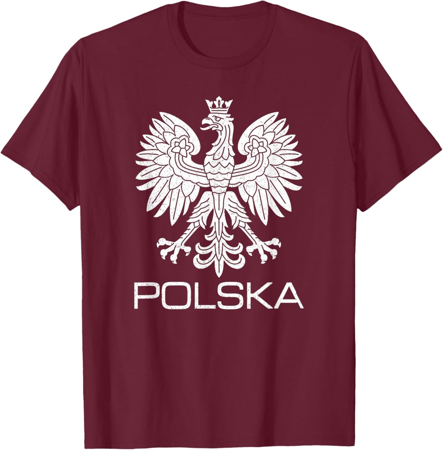 Polska Poland Eagle Symbol Flag Polish Coat of Arms Emblem T-Shirt - T-Shirt | Maroon