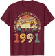Awesome Since May 1991 Vintage Retro 35th Birthday Men Women T-Shirt - T-Shirt | Maroon