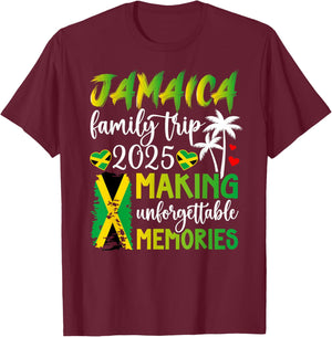 Jamaica Family Trip 2025 Making Memories Jamaica Vacation T-Shirt - T-Shirt | Maroon
