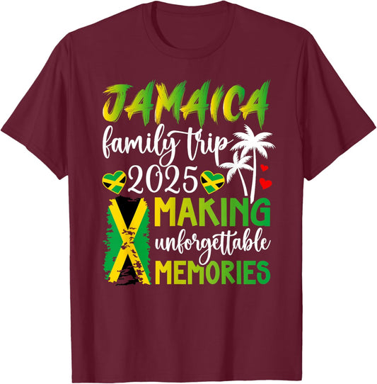 Jamaica Family Trip 2025 Making Memories Jamaica Vacation T-Shirt - T-Shirt | Maroon