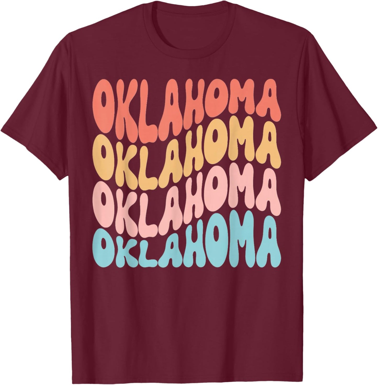 Funny Cute Retro Graphic Men Women & Kids Oklahoma T-Shirt - T-Shirt | Maroon