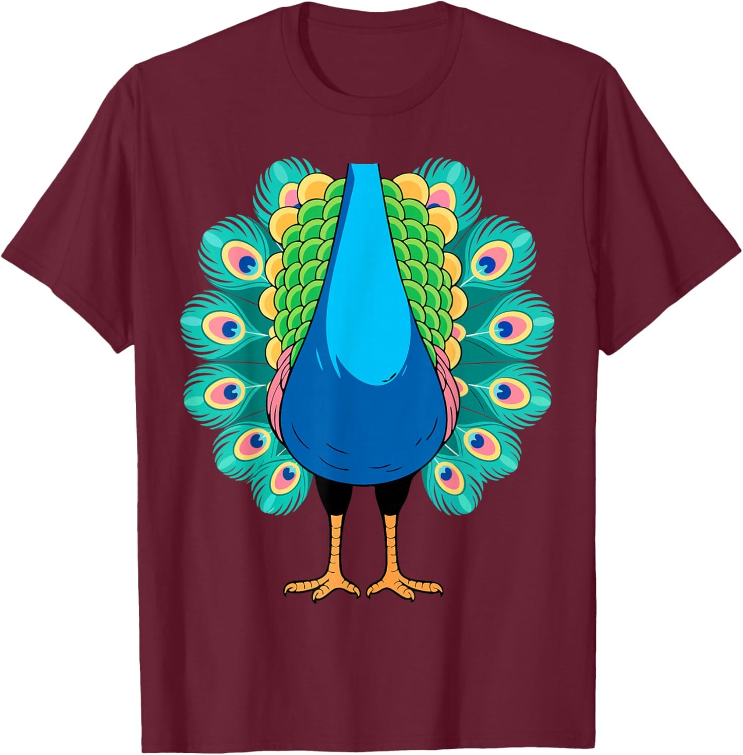 Peacock Shirt Adult Kids Men Women Peacock Costume T-Shirt - T-Shirt | Maroon