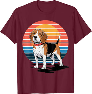 Retro Beagle Vintage Dog Lover Gifts Women Kids T-Shirt - T-Shirt | Maroon