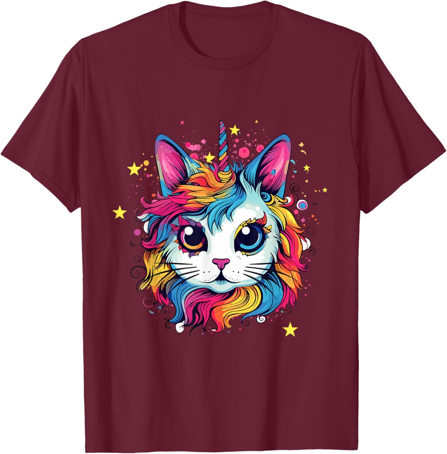 Cute, Adorable And Might Contain Cat by DankSpace Catcorn Kittycorn Unicat Unikitten Cat Kitty Kitten Unicorn T-Shirt - T-Shirt | Maroon