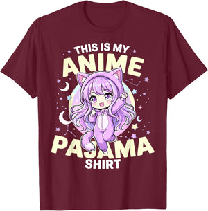 Anime Sleep This is My Anime Pajama T-Shirt - T-Shirt | Maroon