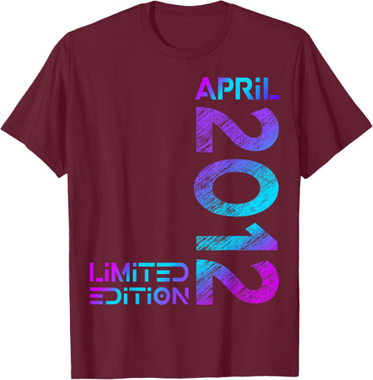 Limited Edition April 2012 14th Birthday T-Shirt - T-Shirt | Maroon