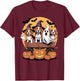 Beagle Halloween Wagon Witch Hats Ghost Bats Pumpkins Funny T-Shirt - T-Shirt | Maroon