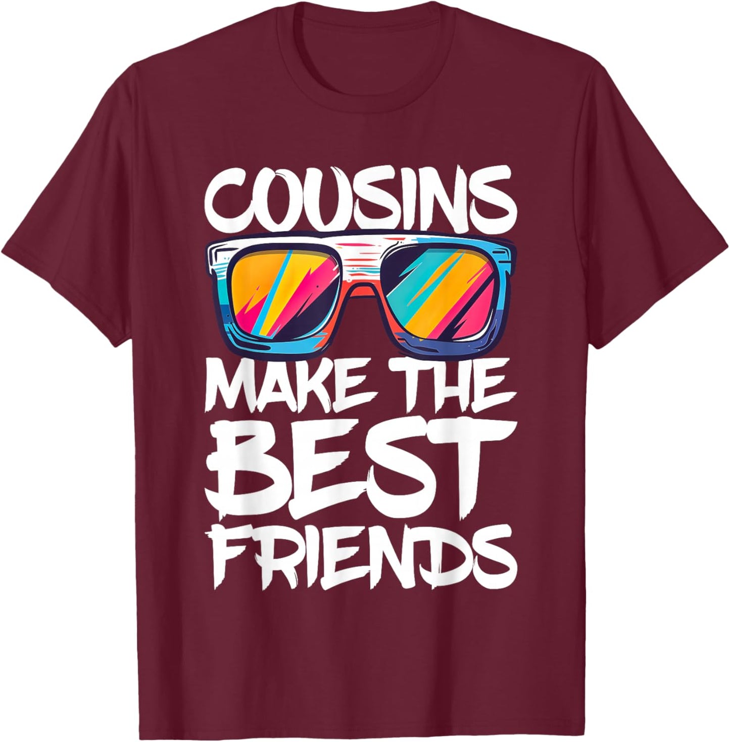 Cousins Make The Best Friends Shirt Boy Girl Cousin Crew T-Shirt - T-Shirt | Maroon
