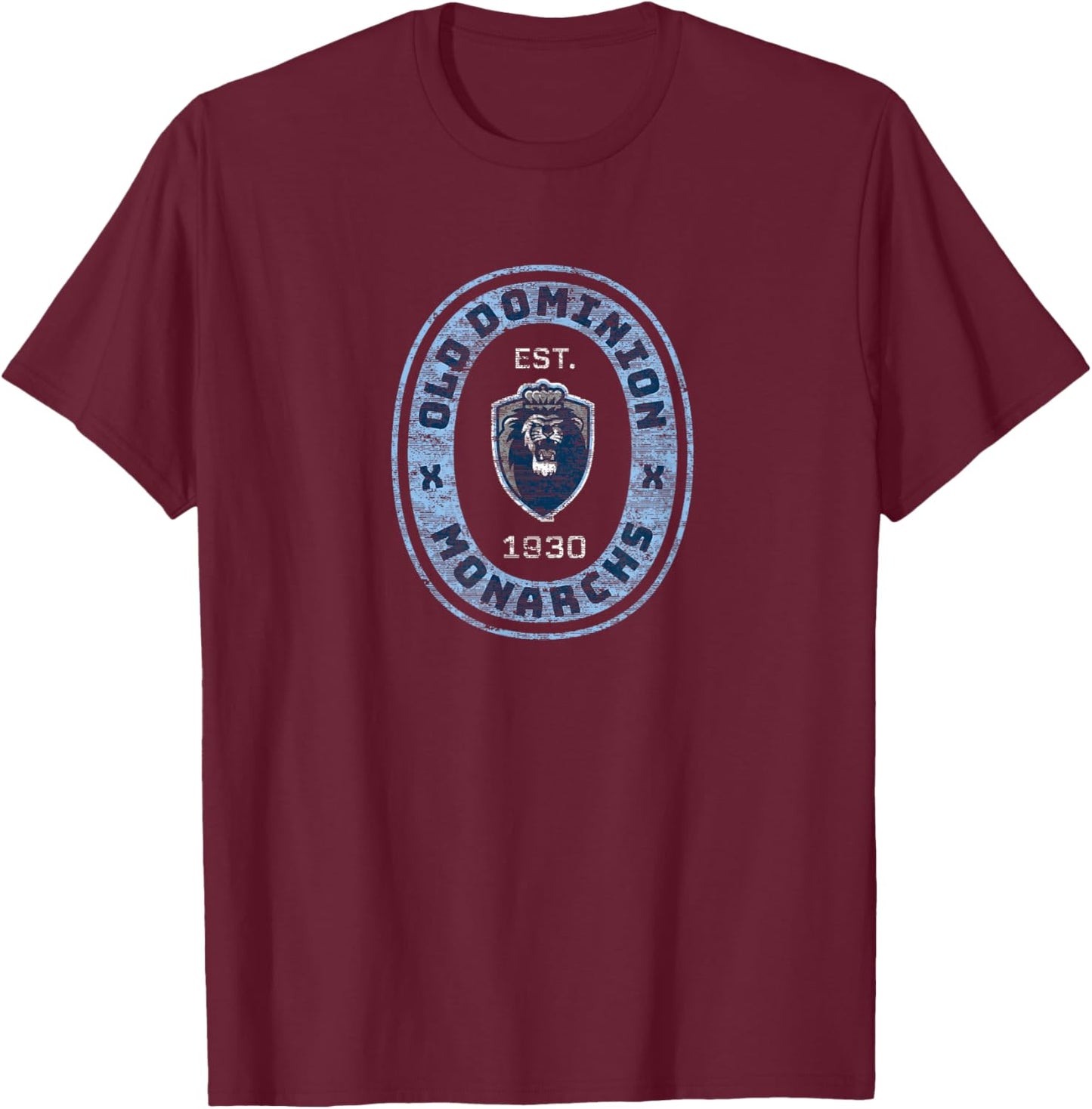 Old Dominion University ODU Monarchs Retro Crest Seal T-Shirt - T-Shirt | Maroon