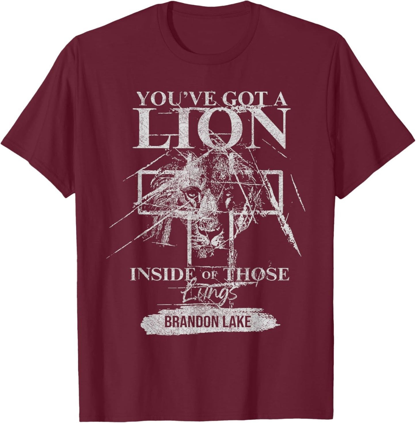 Let Your Lion Out Brandon Lake Merch Praise Jesus T-Shirt - T-Shirt | Maroon