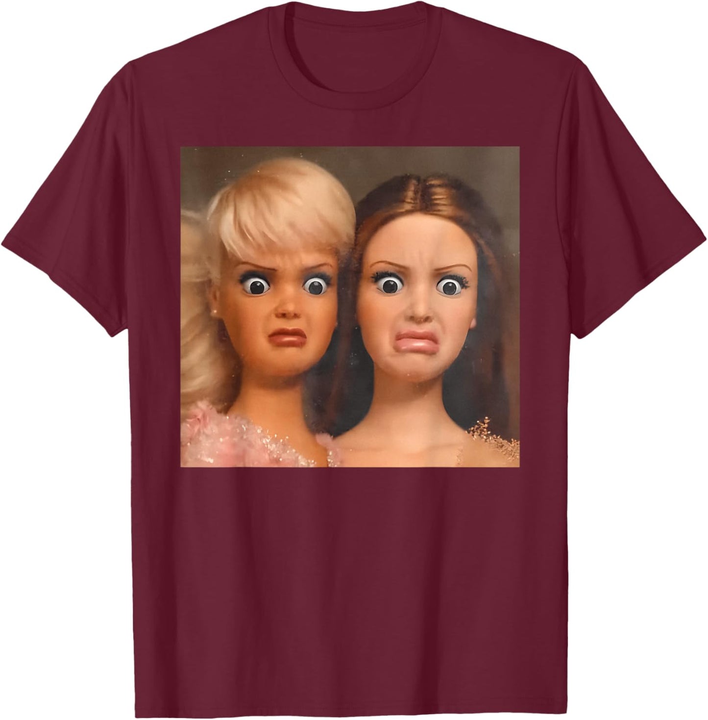 Disgusted Face Meme Doll Babe X Only Baby Love Date Fans T-Shirt - T-Shirt | Maroon