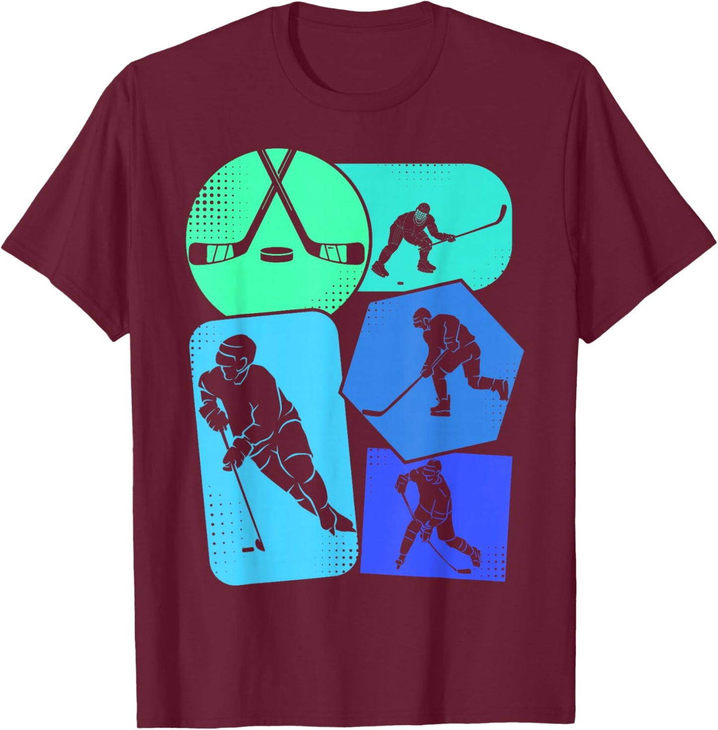 Hockey Ice Hockey Boys Youth Kids T-Shirt - T-Shirt | Maroon