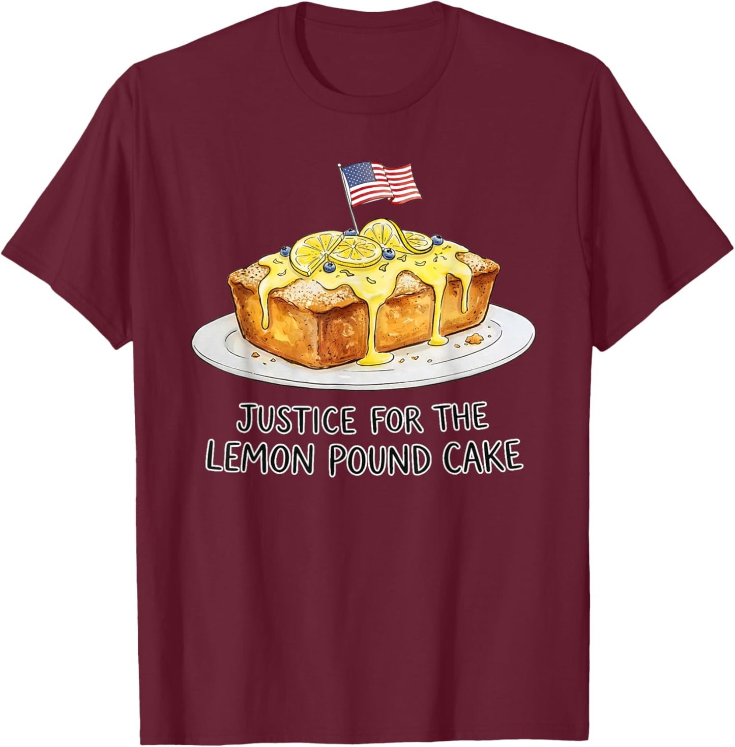V2 Lemon Pound Cake Justice for Afroma Funny Men Women Youth T-Shirt - T-Shirt | Maroon