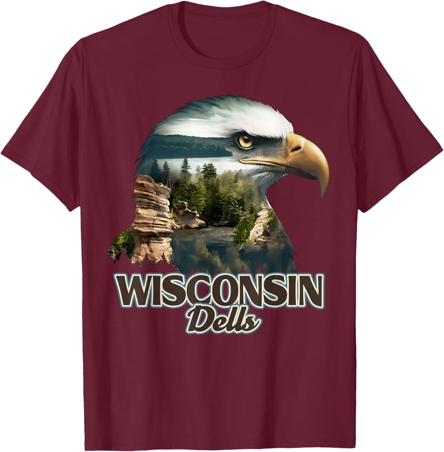 Wisconsin Dells Eagle T-Shirt - T-Shirt | Maroon