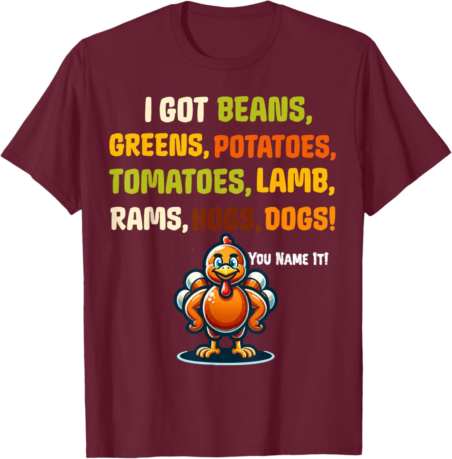 Funny Grandma Thanksgiving Rap I got Greens Beans Potatoes T-Shirt - T-Shirt | Maroon