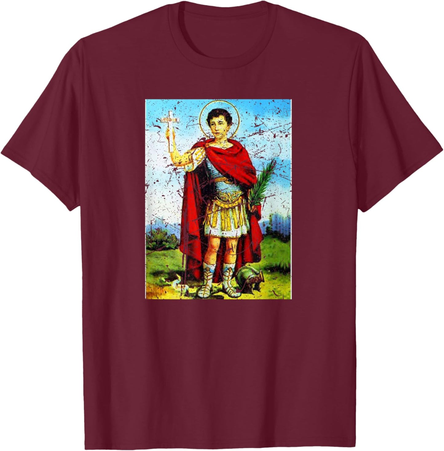 St Expedite Hodie Saint Expeditus patron saint of urgent T-Shirt - T-Shirt | Maroon