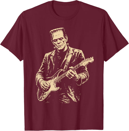 Frankenstein Guitar T-Shirt - T-Shirt | Maroon