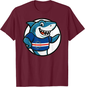 Cape Verde Shark Flag Funny Cape Verdean T-Shirt - T-Shirt | Maroon