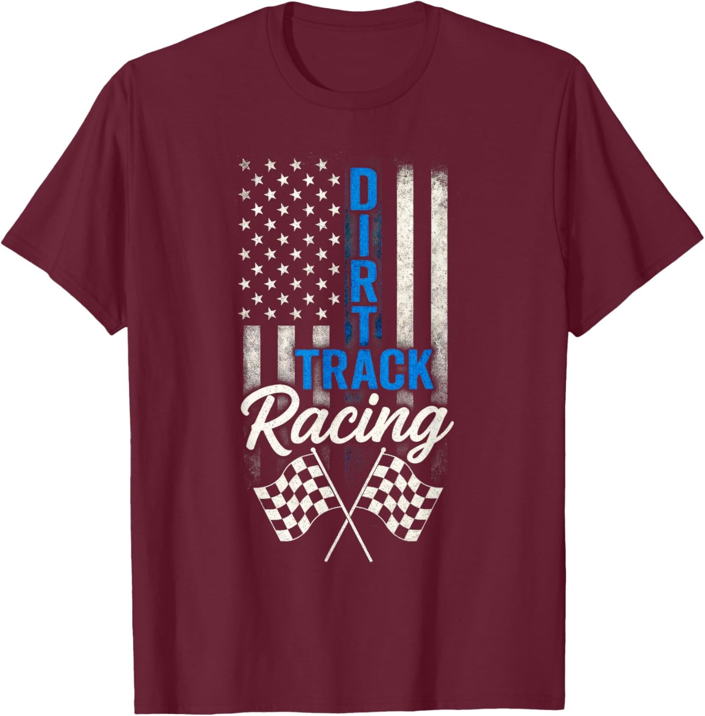 Dirt Track Racing - USA Flag Sprint Car Driver T-Shirt - T-Shirt | Maroon