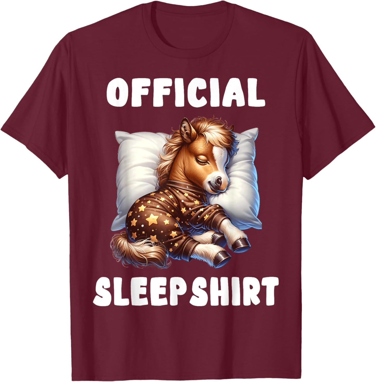 Horse - Official Sleepshirt Pajamas Nightgown T-Shirt - T-Shirt | Maroon