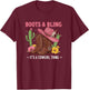 Howdy Country Rodeo Girl Western Boots & Bling its a Cowgirl T-Shirt - T-Shirt | Maroon