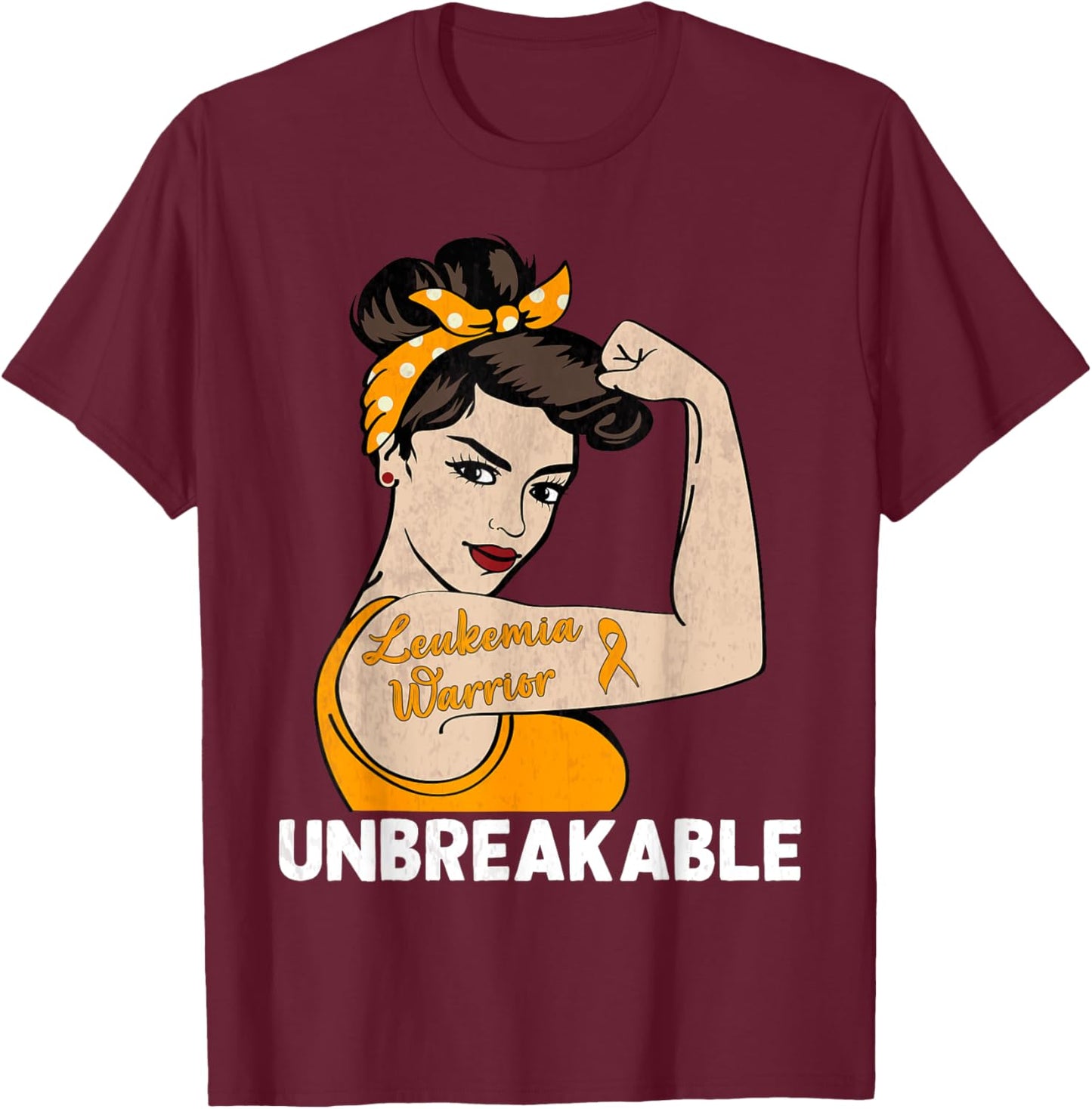 Leukemia Warrior Women Mom Daughter Unbreakable Awareness T-Shirt - T-Shirt | Maroon