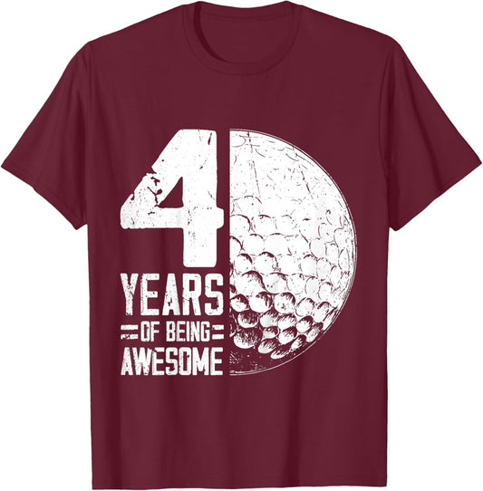 4th Birthday Boys Golf Player Golf 4 Years Old T-Shirt - T-Shirt | Maroon