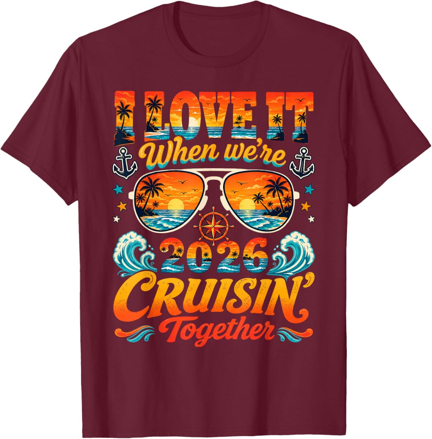 Family Cruise Shirts 2026 Matching Squad Summer Vacation T-Shirt - T-Shirt | Maroon