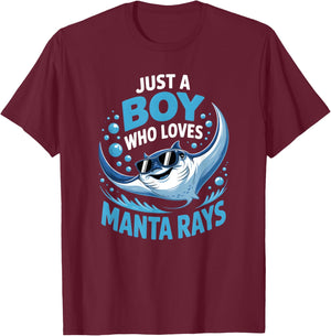 Boys Manta Ray T-Shirt - T-Shirt | Maroon