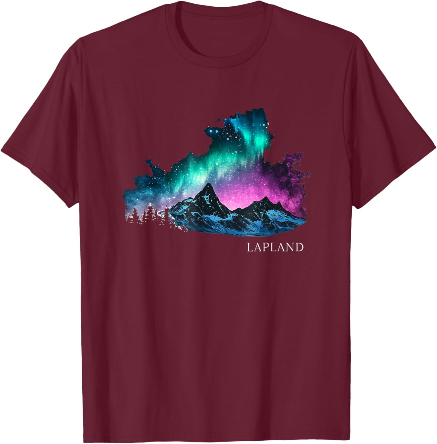 Lapland Lights Finland Souvenirs T-Shirt - T-Shirt | Maroon