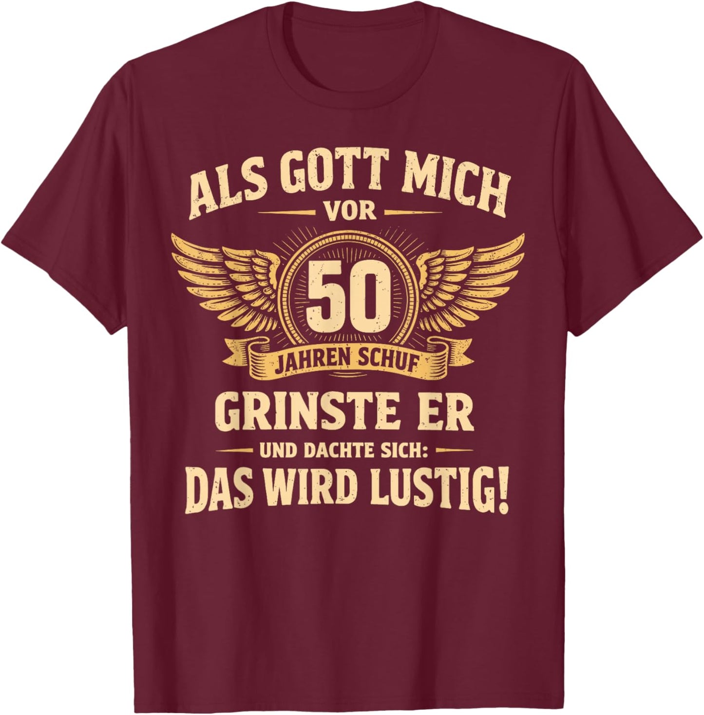 50th Birthday Man Woman 50 Years 1976 Decorative Funny Gift T-Shirt - T-Shirt | Maroon
