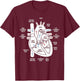 Heart Anatomy Diagram Cardiovascular System Medical Science T-Shirt - T-Shirt | Maroon