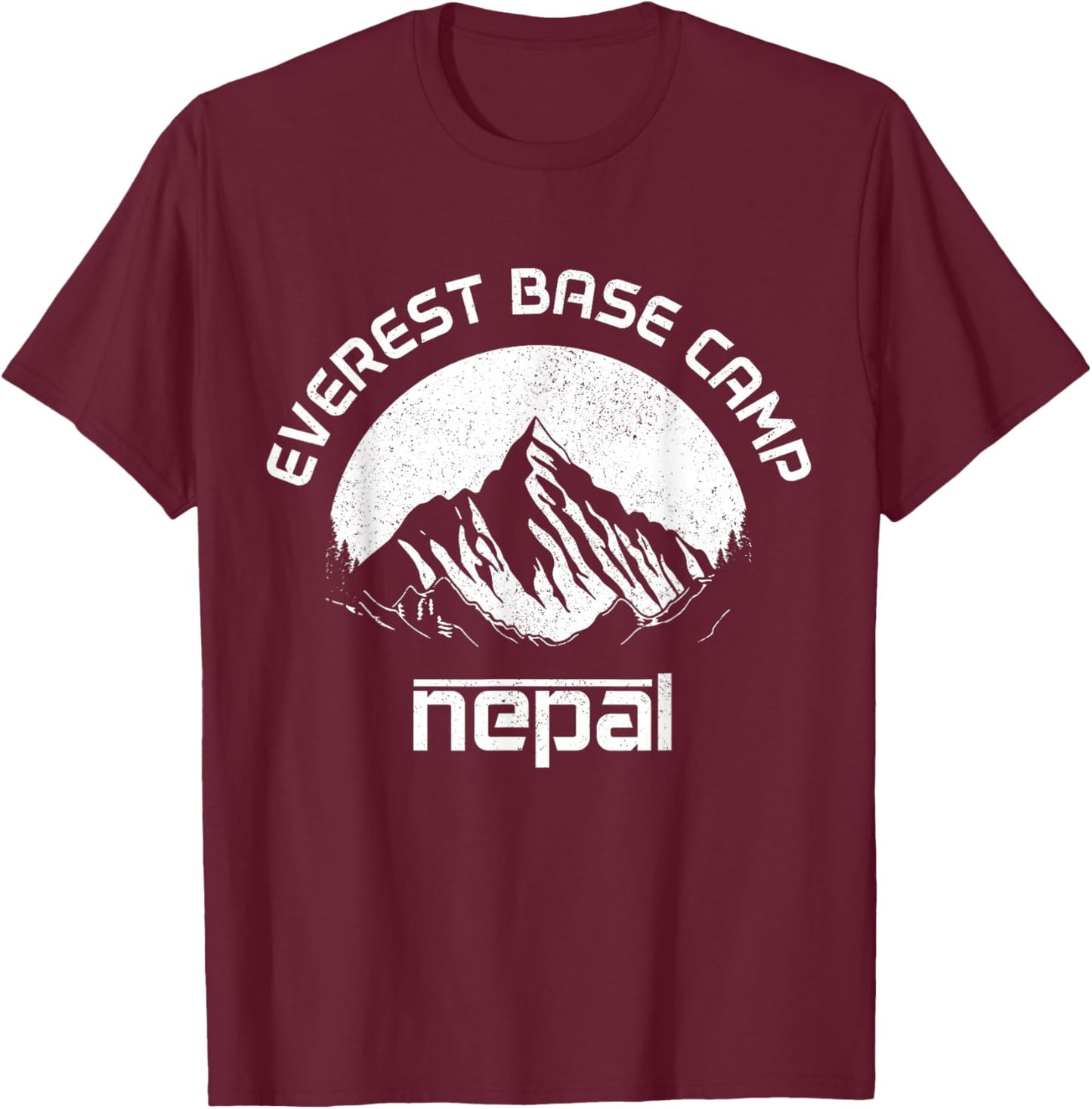 Mount Everest Nepal Himalaya Mountaineer Mountain Souvenir T-Shirt - T-Shirt | Maroon