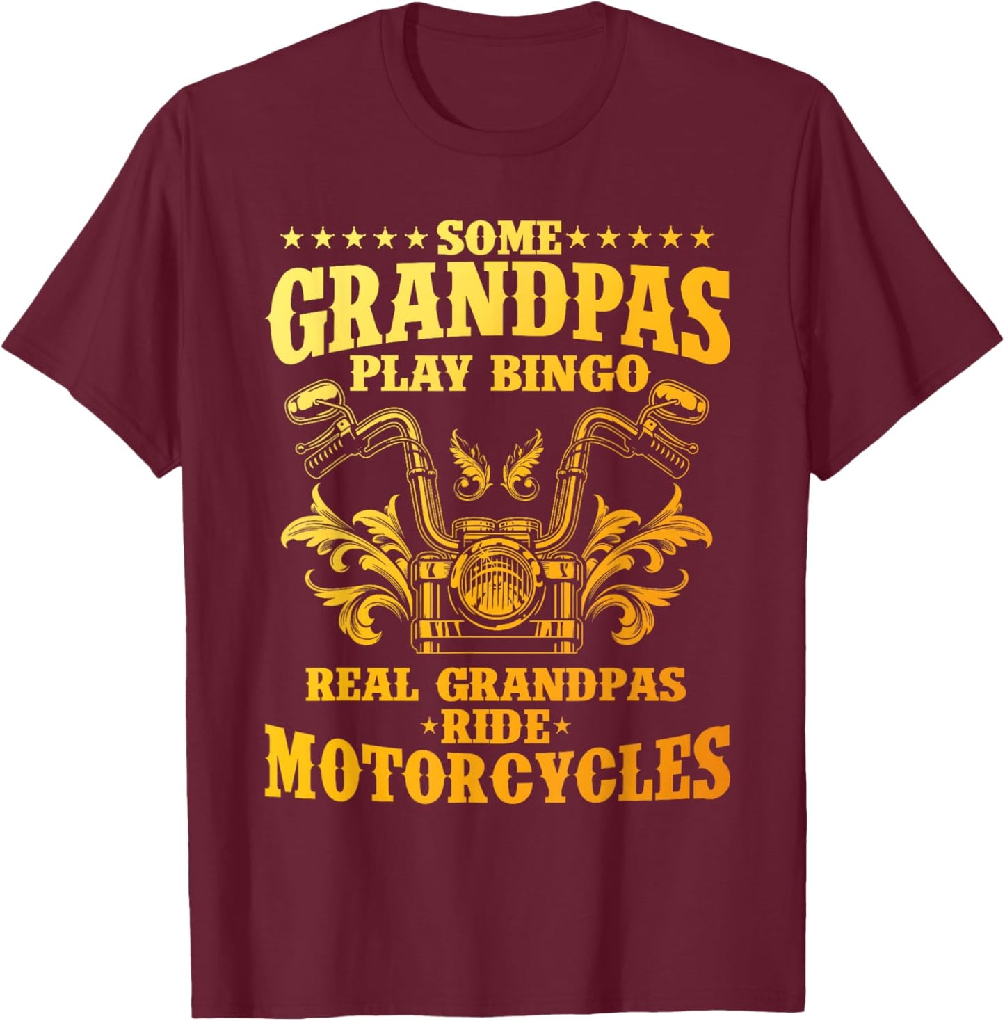 Cool Grandpa Motorcycle Design Biker Motorbike Lover T-Shirt - T-Shirt | Maroon