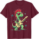 Funny T-Rex Dinosaurs with cool electric Guitar T-Shirt - T-Shirt | Maroon