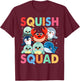 Squish Squad Mallow Soft Toy Cute for Kids Boy Girls T-Shirt - T-Shirt | Maroon