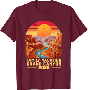 Family Vacation Grand Canyon National Park 2026 T-Shirt - T-Shirt | Maroon