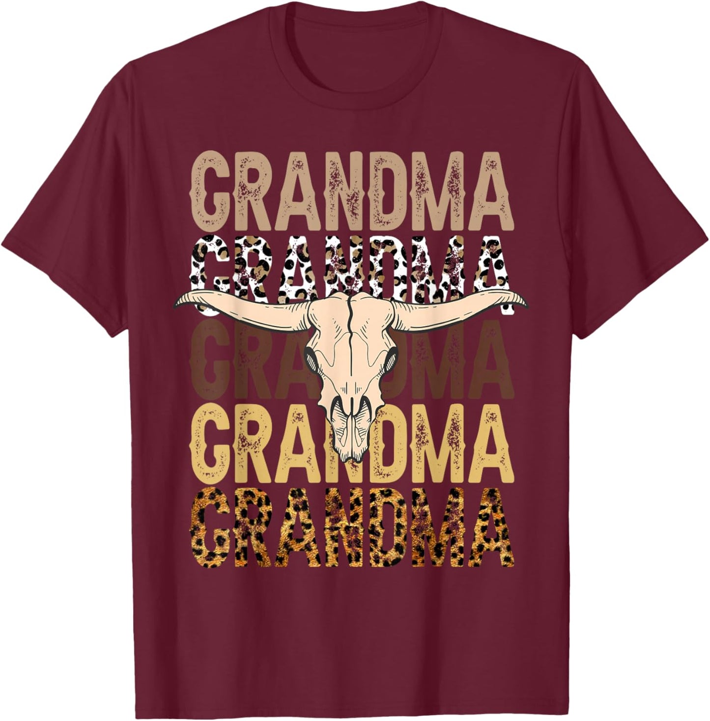 Grandma Western Family Southern Country Rodeo Cowboy Cowgirl T-Shirt - T-Shirt | Maroon