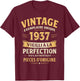 Cadeau Anniversaire 89 Ans Humour Vintage 1937 89 Ans Homme T-Shirt - T-Shirt | Maroon