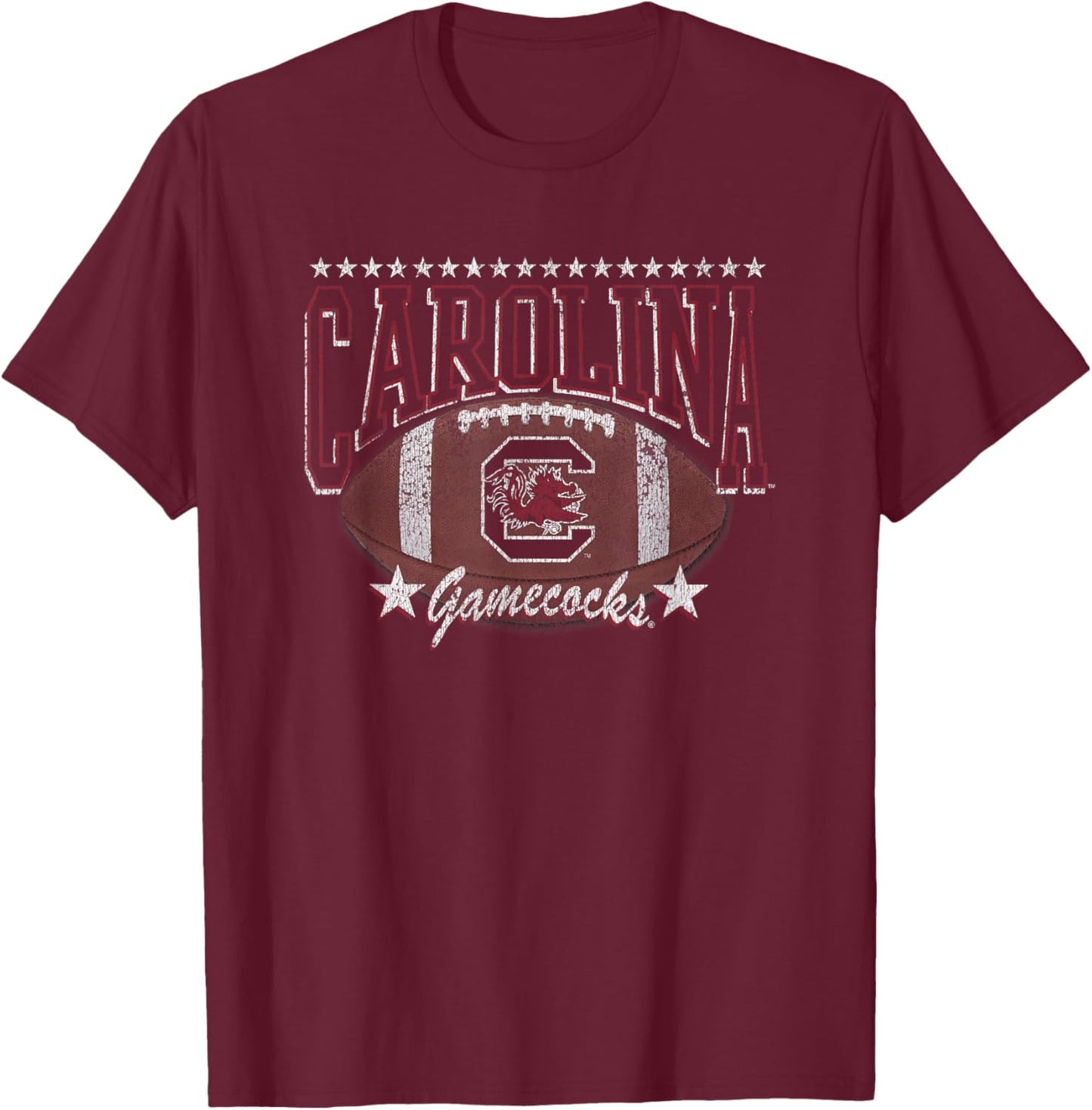 South Carolina Gamecocks Football Vintage Stars Black T-Shirt - T-Shirt | Maroon