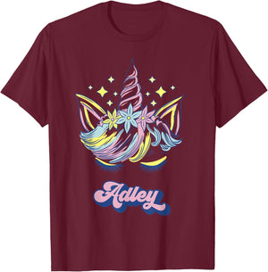 Adley Merch Unicorn Design T-Shirt - T-Shirt | Maroon