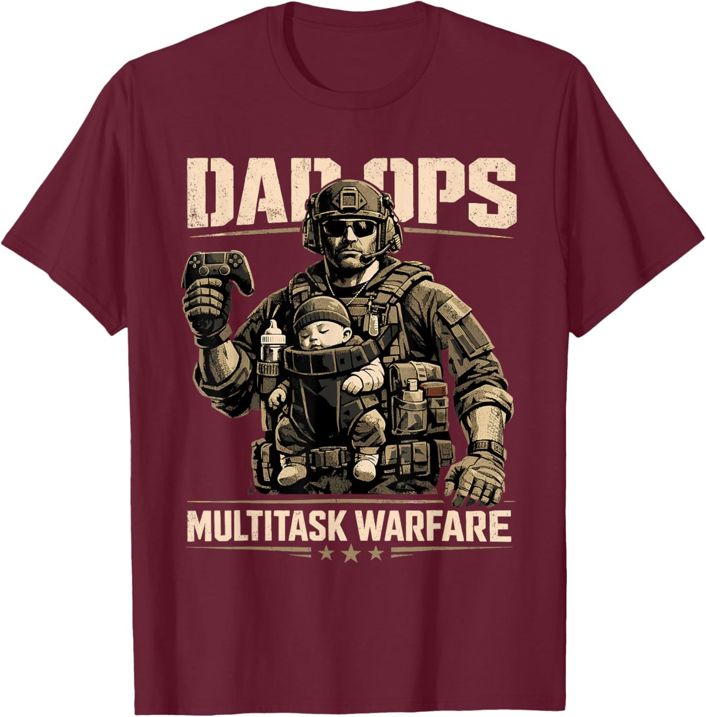 Gaming Fathers Day Dad to Be New Father Gifts for Gamer Dad T-Shirt - T-Shirt | Maroon