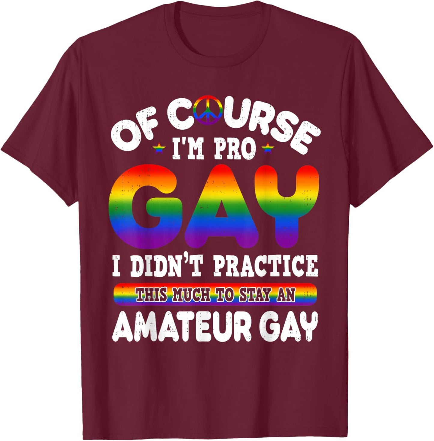 Funny Pro Gay Pride LGBTQ Rainbow Flag LGBT Humor T-Shirt - T-Shirt | Maroon