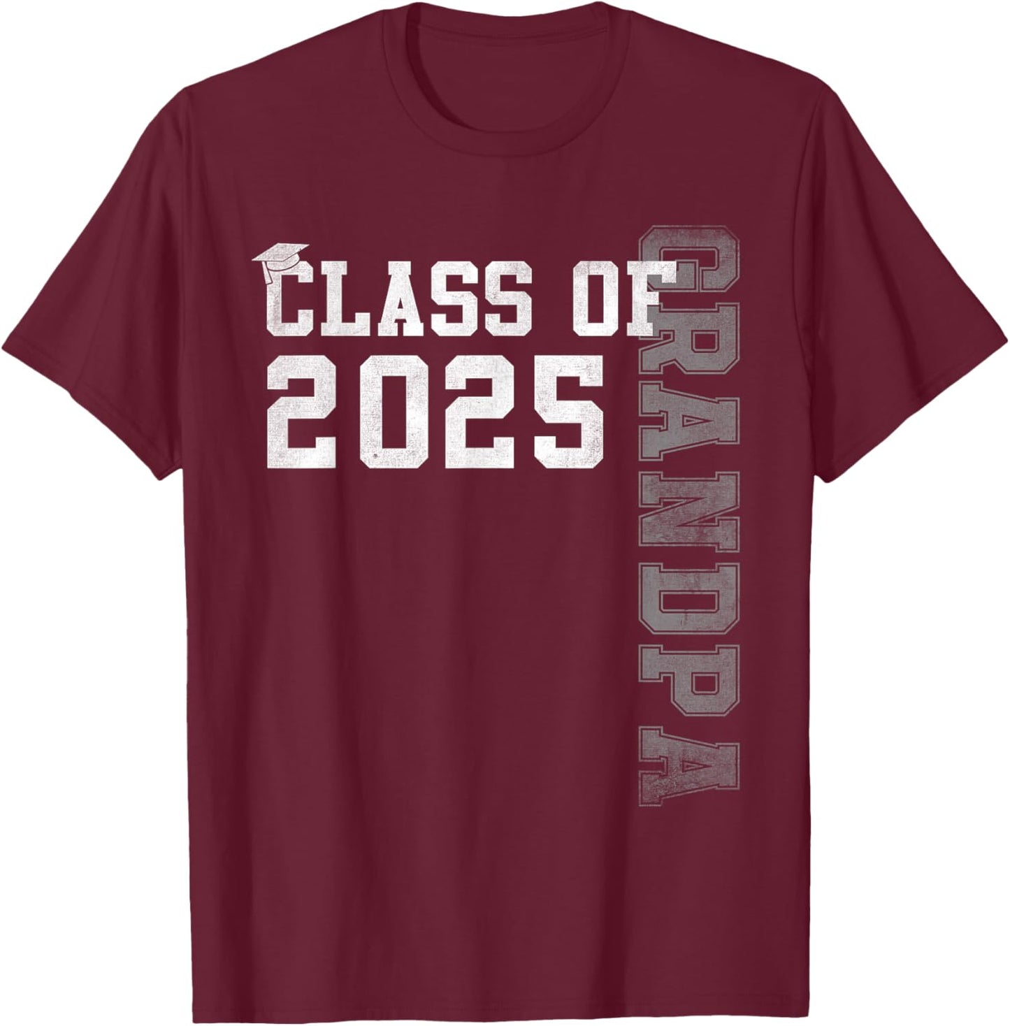 Grandpa Senior 2025 Proud Grandpa Of A Class Of 2025 T-Shirt - T-Shirt | Maroon