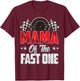 1 year old racing car fast one birthday 1st Family Mama T-Shirt - T-Shirt | Maroon